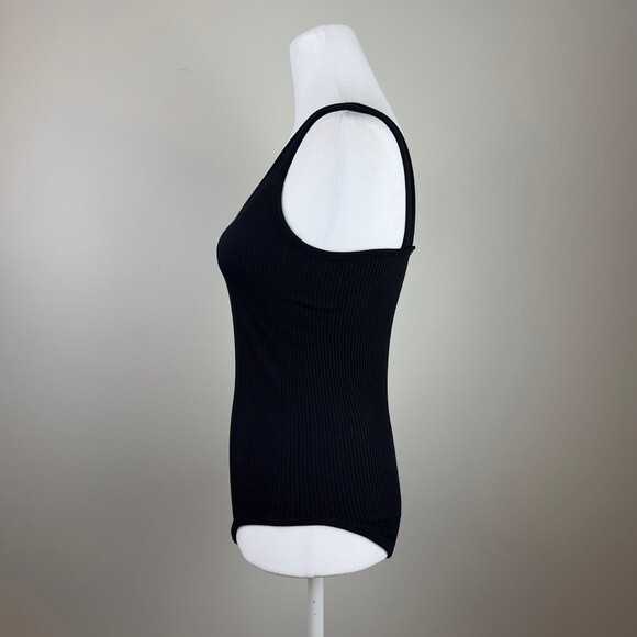 Love Charm Ribbed Black Bodysuit Size M/L - Picture 2 of 5